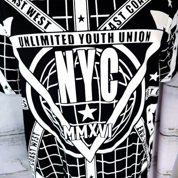 Deconstructed NYC black white grid space designs dress - Picture 2 of 4